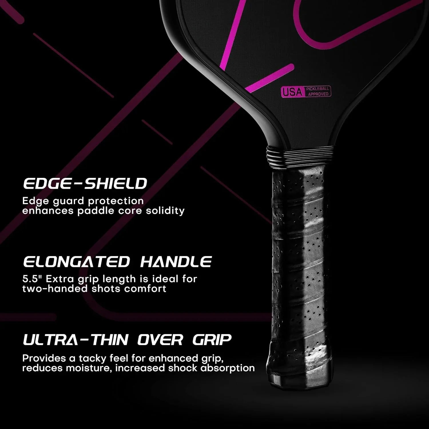 Luzzpickleball Pro ZZ Paddle T700 Carbon Friction Surface|Thermoformed