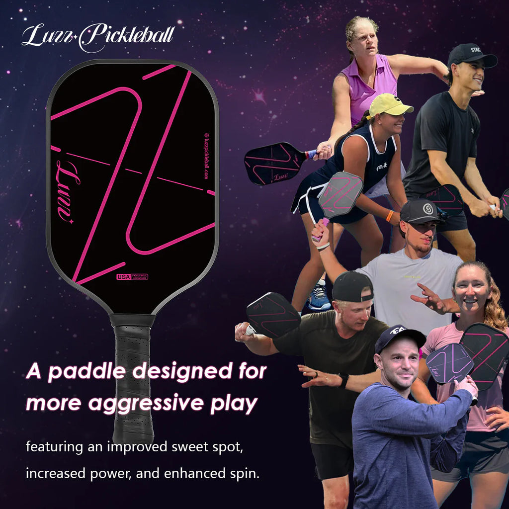 Luzzpickleball Pro ZZ Paddle T700 Carbon Friction Surface|Thermoformed