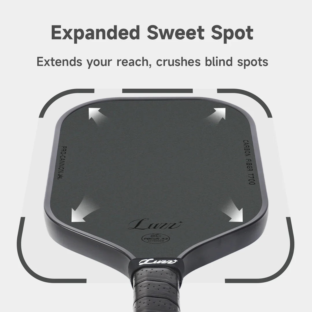 LUZZPICKLEBALL CANNON PADDLE T700 CARBON FRICTION SURFACE|THERMOFORMED