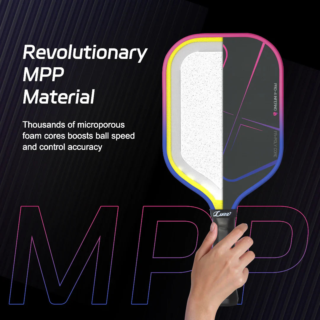 Luzzpickleball Pro 4 Inferno MPP Pickleball Paddle - Large Sweet Spot, Durable Core